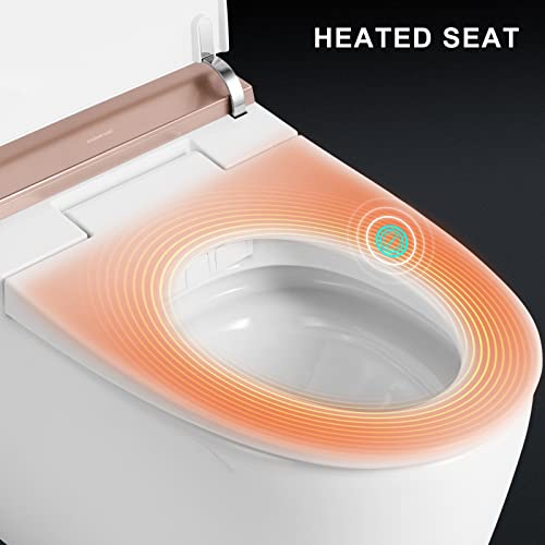 Cosvalve Smart Toilet, Heated Seat, Foot Sensor Flush, Automatic Powerful Flush, Tankless Toilet Without Bidet, Knob Control White Night Light, Power Outage Flushing #TOP5