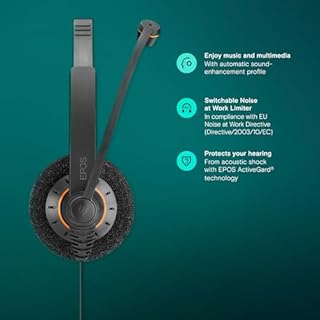 EPOS Impact SC 60 USB ML Cuffie Leggere per Comunicazioni Unificate con Chiarezza Vocale EPOS e Controllo Chiamate Integrato