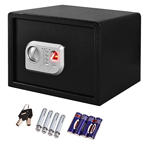 Happygrill Fingerprint Digital Electronic Security Lock Box, 14'' Safe Box Keypad Lock