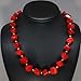 Natural Red Coral Gemstone Handmade Necklace Strand with Earrings