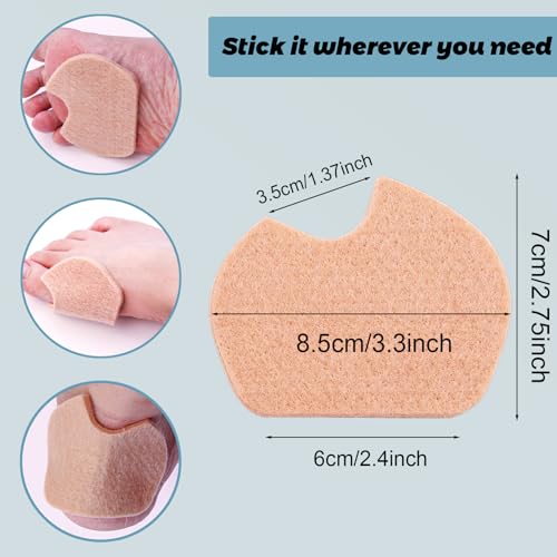30 Pieces Felt Pads for Dancer Sesamoiditis Ball of feet Pads Pain Relief Forefoot Cushion Self Adhesive Foot Cushion Reduce Foot and Heel Pain for Dancing
