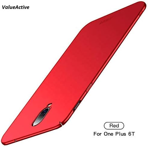ValueActive Ultra-Slim Non-Slip Scratch Resistant All Sides Protection 360 Degree Lightweight Rubberised Matte Hard Back Case Cover for OnePlus 6T (Red)