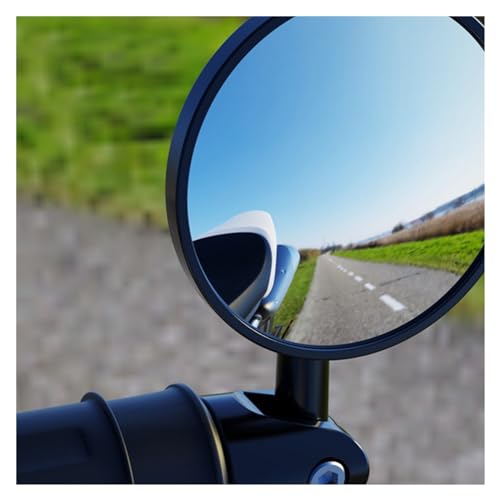 Rétroviseurs ronds moto avec miroir convexe réglable 22mm - 3