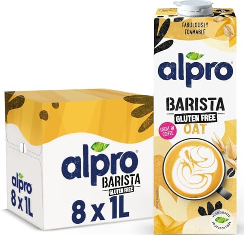 Alpro Bebida Vegetal de Avena Sin Gluten Barista - Pack de 8 x 1L