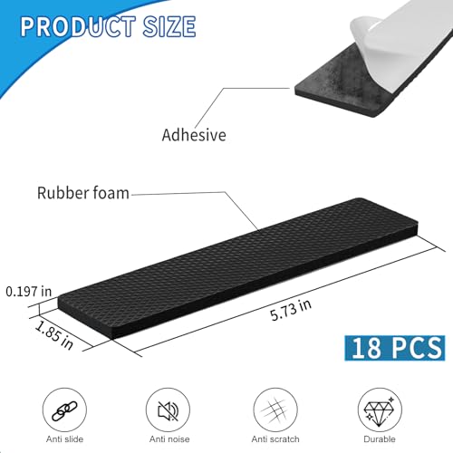WHTCHSU 18 Pcs Premium Furniture Pads,Thick Non-Slip Pad Foot Cover Self-Furniture Gripper - Stops Slide - Adhesive Pads – Protectors by WHTCHSU - Used condition - Image 2