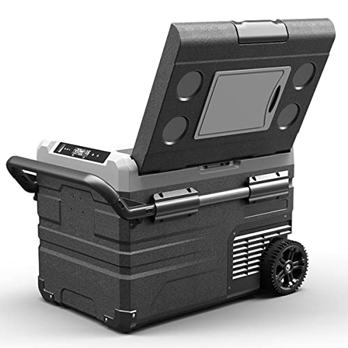 Alpicool Portable Mini Fridge & Freezer with Solar/AC/Car Rechargeable Battery 35L 12/24V DC and 220V AC or Solar 12~50V DC for Outdoor Camping | Cooling to - 20℃