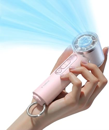 Image of TORRAS COOLiFY iva Handheld Fan with Ice Cooler, [Chill by 50F] 0-100 Speed, Super Mini Powerful Portable Fan, 4900mAh Rechargeable Hand Held, Travel Essentials, Gift for Dad Husband, Pink