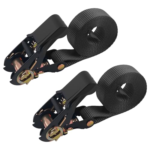 2PCS 8Ft×0.96In Retractable Ratchet Straps,Heavy Duty Tie