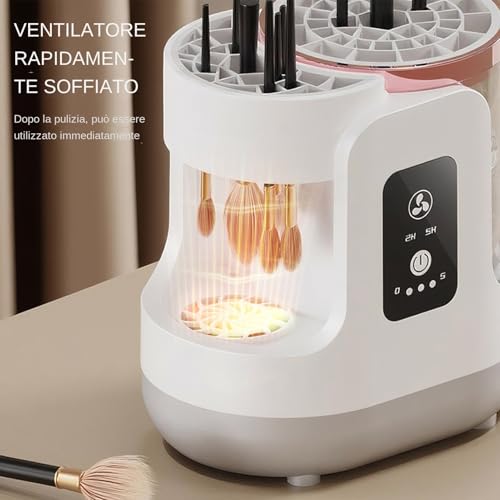 laxreheye Limpiador para cepillos de maquillaje, con rotación de alta velocidad | Limpiador eléctrico de pinceles | Para artistas apasionados familias mujeres belleza casa sombra de ojos - imagen 9