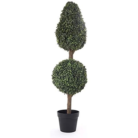 Bornbridge Artificial Topiary Ball Tree - 4' Ball Tree - Indoor/Outdoor Topiary Trees - Artificial Outdoor Plants (1 Pack, Boxwood - Pinnacle) Cover