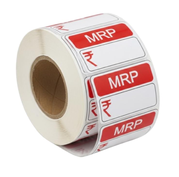 True-Ally 1000Pcs Price Stickers, 38x25mm Self-Adhesive MRP Price Stickers, Price Tags with Large Blank to Print or Write Pricing for Retail. (1 Roll (1000 Labels))-image-26