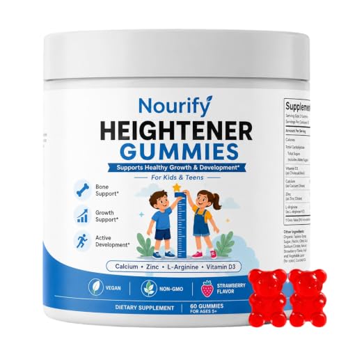 Nourify Heightener Gummies Daily Multivitamin Gummies with Essential Vitamins & Minerals Supports Bone Health Energy & Overall Wellness 60 Gummies