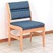 Dakota Wave Valley Armless Leg Chair in Medium Oak-Mocha Vinyl - Mocha Vinyl