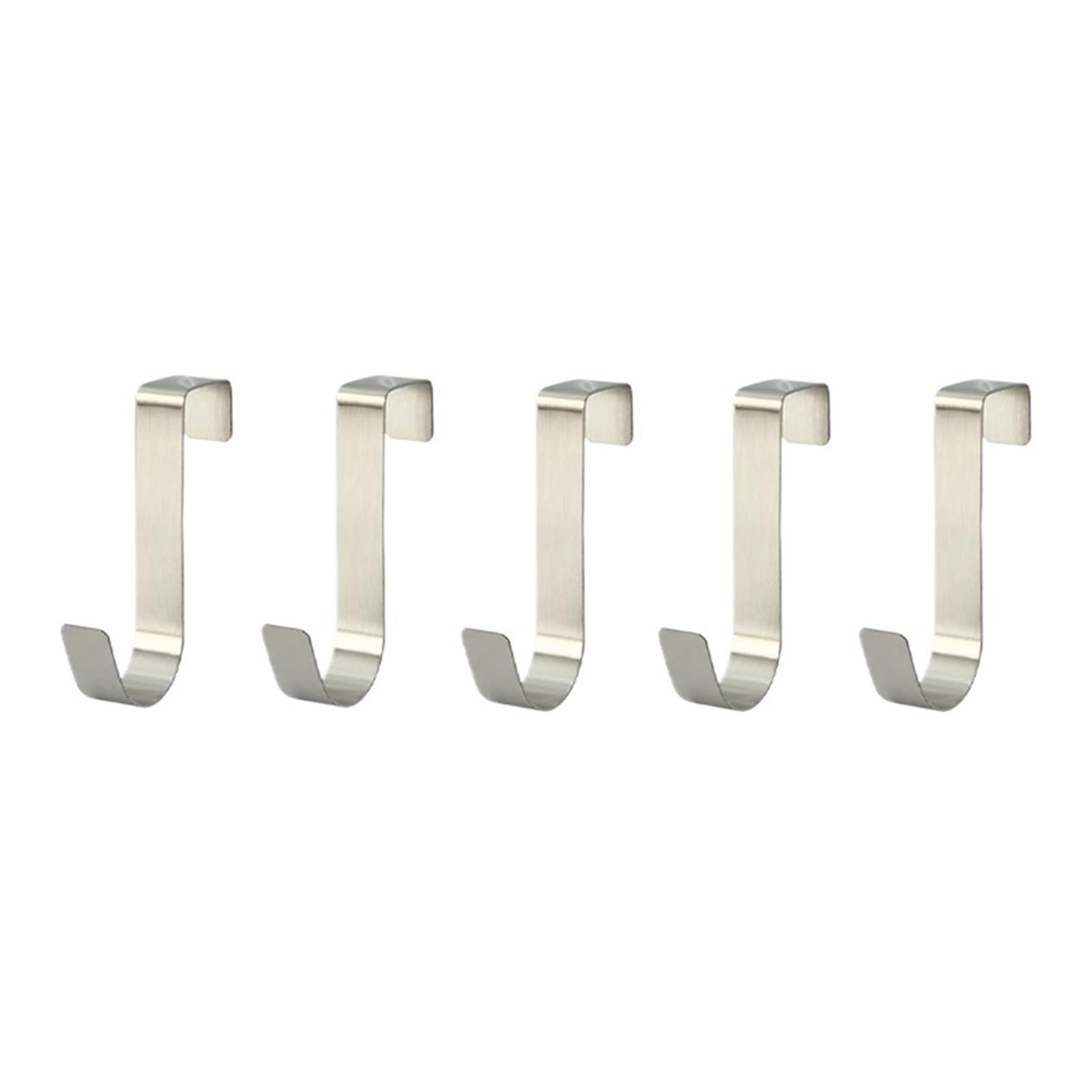 Pexlor Silvery 5Pcs Multi-Purpose Hook For Kitchen Cabinet Door, Clothes Hat Towel Hanger(Silvery 5Pcs)