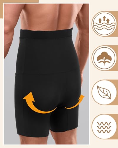 3 Pcs Men Girdle Tummy Control Shorts Compression Underwear High Waist Trainer Shapewear Body Shaper Boxer Briefs3