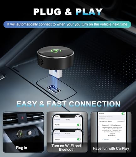 Image of Wireless CarPlay Adapter for Apple, Convert Wired to Wireless CarPlay Adapter, USB-C /Type-C, Plug & Play, Car Play Dongle Stick Only for Apple Wired CarPlay Cars & for iPhone iOS 10+