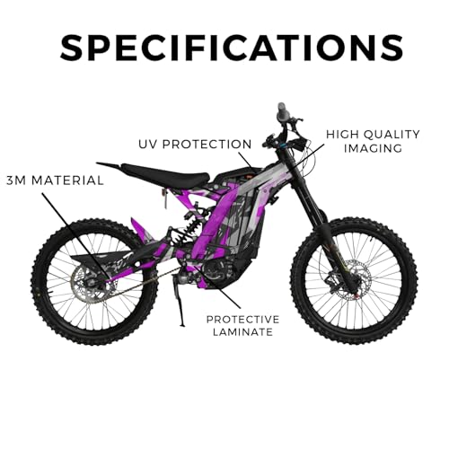 Image of Surron Light Bee Graphics Kit Wrap - Grunge Star Magenta - Sur-Ron Skin - Premium 3M Vinyl Protective Wrap Decal Cover - Easy to Apply | Crafted in The USA by MightySkins