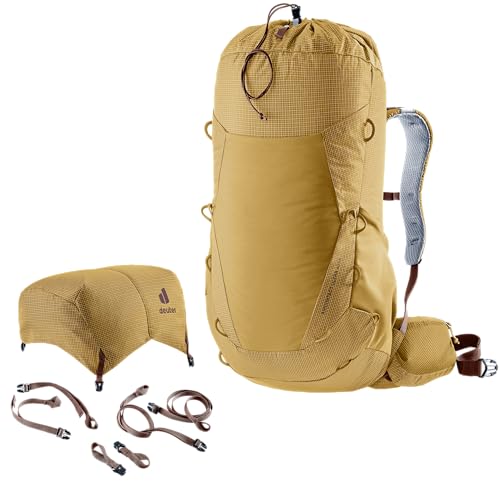 Image of Deuter Aircontact Ultra 40 + 5L Lightweight Trekking & Thru-Hiker Backpack for Backpacking & Long-Distance Hiking & Travel - Savanna-Raisin
