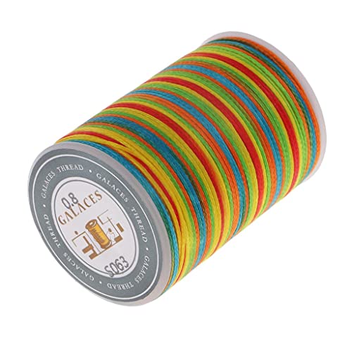 Hilo de coser de poliéster encerado de 0.8 mm, color arcoíris, 98 yardas miniatura 7