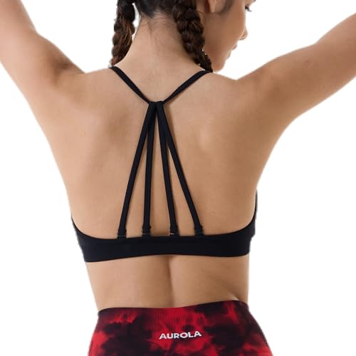 Image of AUROLA Mercury Workout Sports Bras Women Athletic Removable Padded Backless Strapy Minimal Crop Top