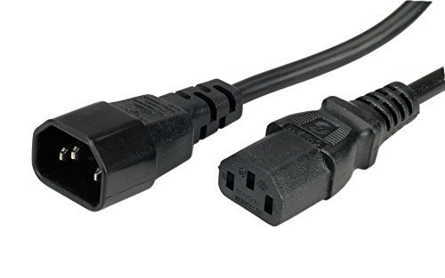1.8M Power Cord Extension Cable, IEC male to IEC female (C13-C14), Black by Actebis