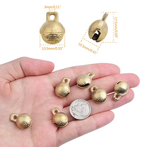 20 Pieces Vintage Bronze Jingle Charms - Tibetan Brass Indian Bells for Pet Dog Collar, Crafting, Home Door Decoration - Medium Craft Pendants
