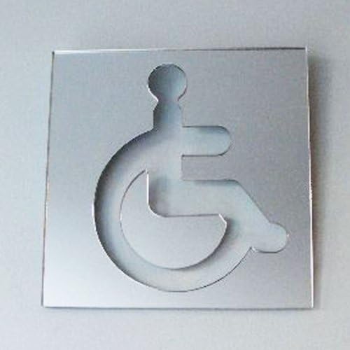 Super Cool Creations Square Disabled Toilet Sign Mirror - 20cm x 20cm