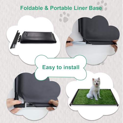 Image of Dog Grass Pad with Tray, 35 inch X 23 inch Large Indoor /Outdoor Potty Training Pad, Durable Leak-Proof Tray and Reusable Puppy Grass Pads, Easy Clean Portable Pet Relief System for Small to Medium Dogs