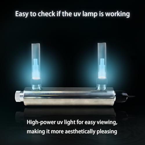 24W Inline UV Sterilizer for Aquarium 75 Gallon / 200 Gallon, UV Light