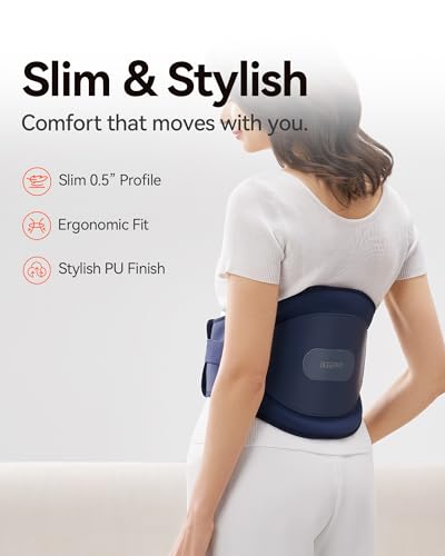 portable heating pad with massager for back pain relief maxwarm 30 ikeepfit electric cordless heat pad for period cramps extra large 6534 8000mah battery gift for women men blue