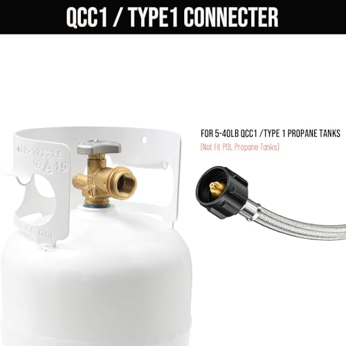 Image of 4ft Propane Hose Adapter 1lb to 20lb, 20lb to 1lb Converter, for 5 lb to 40 lb Propane Tanks Adapter Hose 20 lb to 1 lb for Weber Q Grill /Coleman Stove /Blackstone Griddle /Buddy Heater /Weber Traveler