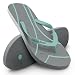 Shower Shoez Women's Non-Slip Pool Dorm Water Sandals Flip Flops (9-10, Grey/Aquamarine)