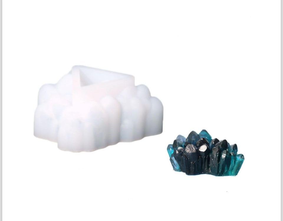 RAKA DIY Geode Art, Crystal Quartz Cluster Geode Mold Silicone Epoxy, Druzy Gem Stone, 45mm x 54mm x 25mm (Pack of 1)