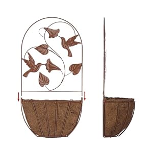 BAYN 2PKs Wall Hanging Planter Decor Art with Hummingbirds, Metal Wall Mounted Planters Indoor Outdoor Wall Planter for Succulent Herb Home Garden Yard BAYN 2PKs Wall Hanging Planter Decor Art with Hummingbirds Metal Wall Mounted Planters Indoor Outdoor Wall Planter for Succulent Herb Home Garden Yard