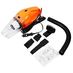Duokon auto stofzuiger, 3 kleuren ABS nuttig 12V 120W draagbare handheld nat & droog auto stofzuiger met 5m kabel(Oranje)