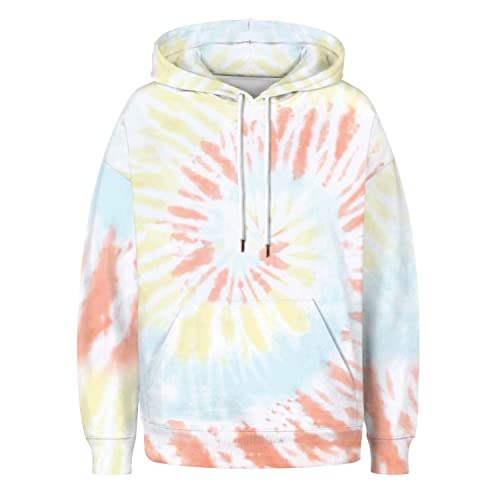 Glam Tie Dye Hoodies For Women - Pullover Tie Dye Sweatshirt With Ties - S… Multicolor #TOP2