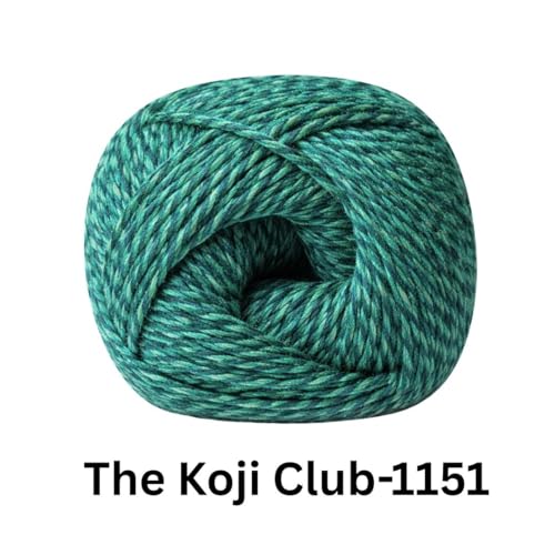 Image of VCR Blue and Green Color Yarn, 100 Grams Hank, 275 Meters Length, 80% Acrylic, 20% Nylon Ball The Koji Club Yarn for Crochet and Knitting, Pack of 1, Suitable for DIY