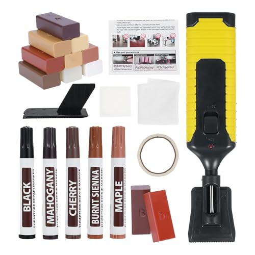 Kit De Reparación Para Suelo Laminado, Kit 11 Colores Renovación Muebles Madera - Marcador Pintura Impermeable Solución Peignable para Mueble Suelo Armario Renovación Baño Cocina Sala