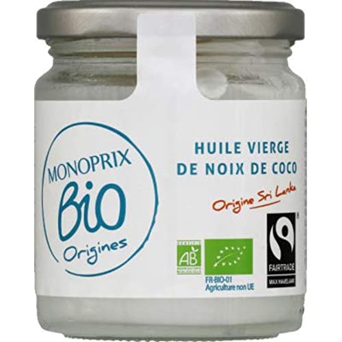 Monoprix Bio Origines Huile vierge de noix de coco bio - Le pot de 200 ml