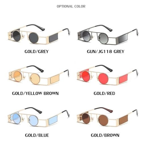 Lunettes de soleil rondes punk pour festivals et terrasses d'été - 7