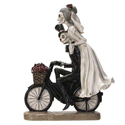 Pacific Trading Love Never Dies Skeleton Couple On Bicycle Figurine 11 Inch #TOP6