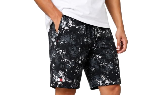 Classic Black Athlete Men Running Shorts | Splatter Print Design, Elastic Drawstring Waist, Side Pockets, Casual Wear, Relaxed Fit-image-38