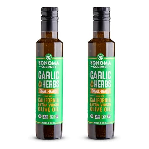 Sonoma Gourmet: Garlic & Herbs Flavored Olive Oil | 100% California Extra Virgin Olive Oil | 8.5 FL OZ (Pack of 2) Cover