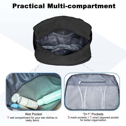 18" Small Carry on Bags for Airplanes with Laptop & Wet Compartment Underseat for Spirit Airlines Personal Item Travel Bag 18x14x8 in Duffle Gym Bag for Women Men3