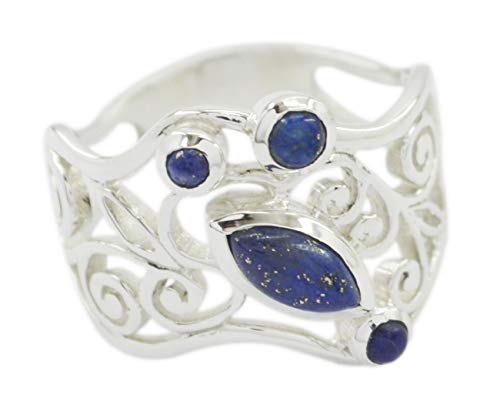 Bague en argent sterling 925 Bonnie sertie d'un lapis lazuli pur