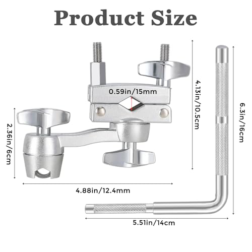 EASTROCK Cowbell Mount con Multi-Clamp y Tamborín miniatura 2