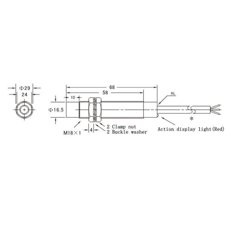 Capacitive Proximity Sensor Switch LJC18A3-B-J/EZ 2 Wires AC110-220V NO 10mm Detection Distance