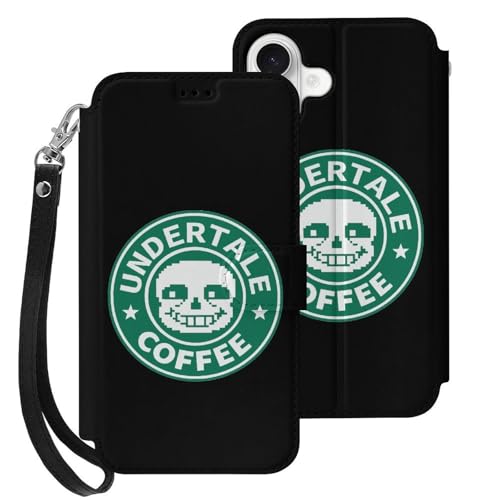 iPhone17用ケース手帳型 アンダーテール コーヒー サンズ あいふぉん17携帯カバー 財布型 耐衝撃 全面保護 カード収納 スタンド機能 手触りが良い 人気 キャラクター 可愛い アイホン17カバー