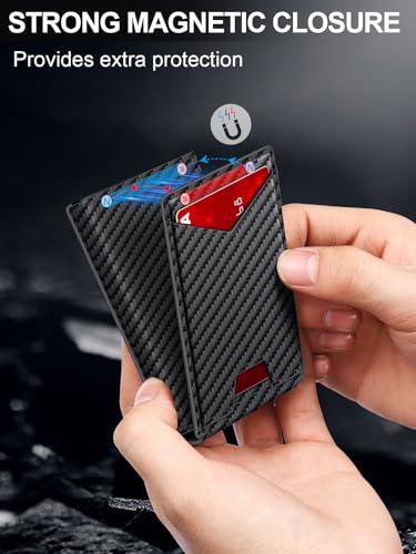 Wallet for Men RFID Wallet with Money Clip, Slim Pop Up Card Holder for 10-12 Cards, Minimalist Smart Credit Card Case with ID Window, Bifold Metal Wallet for Front Pocket, Gifts for Men4