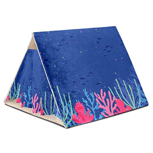 Guinea Pig Hideout House Bed, Hand Drawn Colorful Coral Background Rabbit Cave, Squirrel Chinchilla Hamster Hedgehog Nest Cage #TOP11